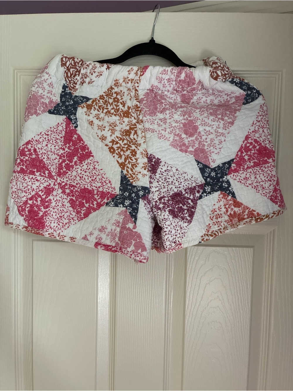 Quilted Patchwork Floral Women’s Shorts - Pink Multi